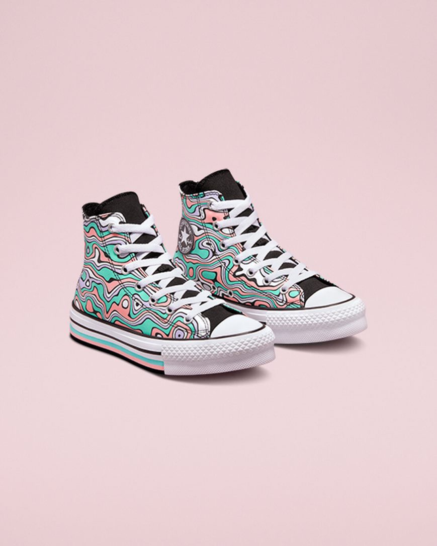 Topanky Na Platforme Converse Chuck Taylor All Star Lift Color Swirl Vysoke Dievcenske Svetlo Tyrkysové Koralove | SK WEIXK2